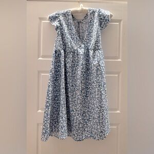 SHEIN Blue and White Floral Dress, sz lg